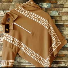 Half Zip Printed Tshirt