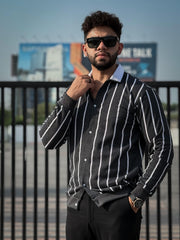 Printed Lining Shirt Style Jacket