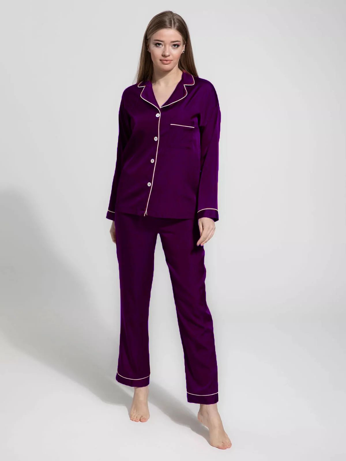Purple silk suit fabric silk jersey