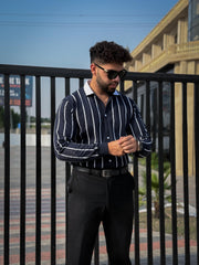 Printed Lining Shirt Style Jacket